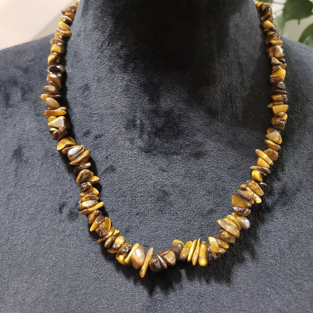 Women's Brown Tiger Eye Beaded Fashion Trendy Choker Necklace