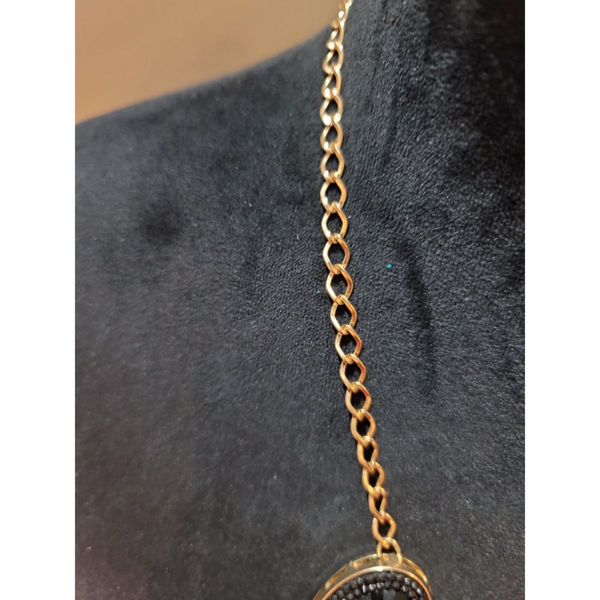 Charming Charlie Women's Statement Black Teardrop Bib Necklace