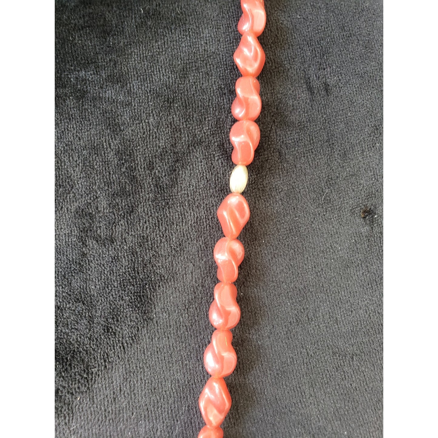 Womens Fashion Coral Oblong Lucite Beads Long Necklace Jewelry w/ Barrel Clasp