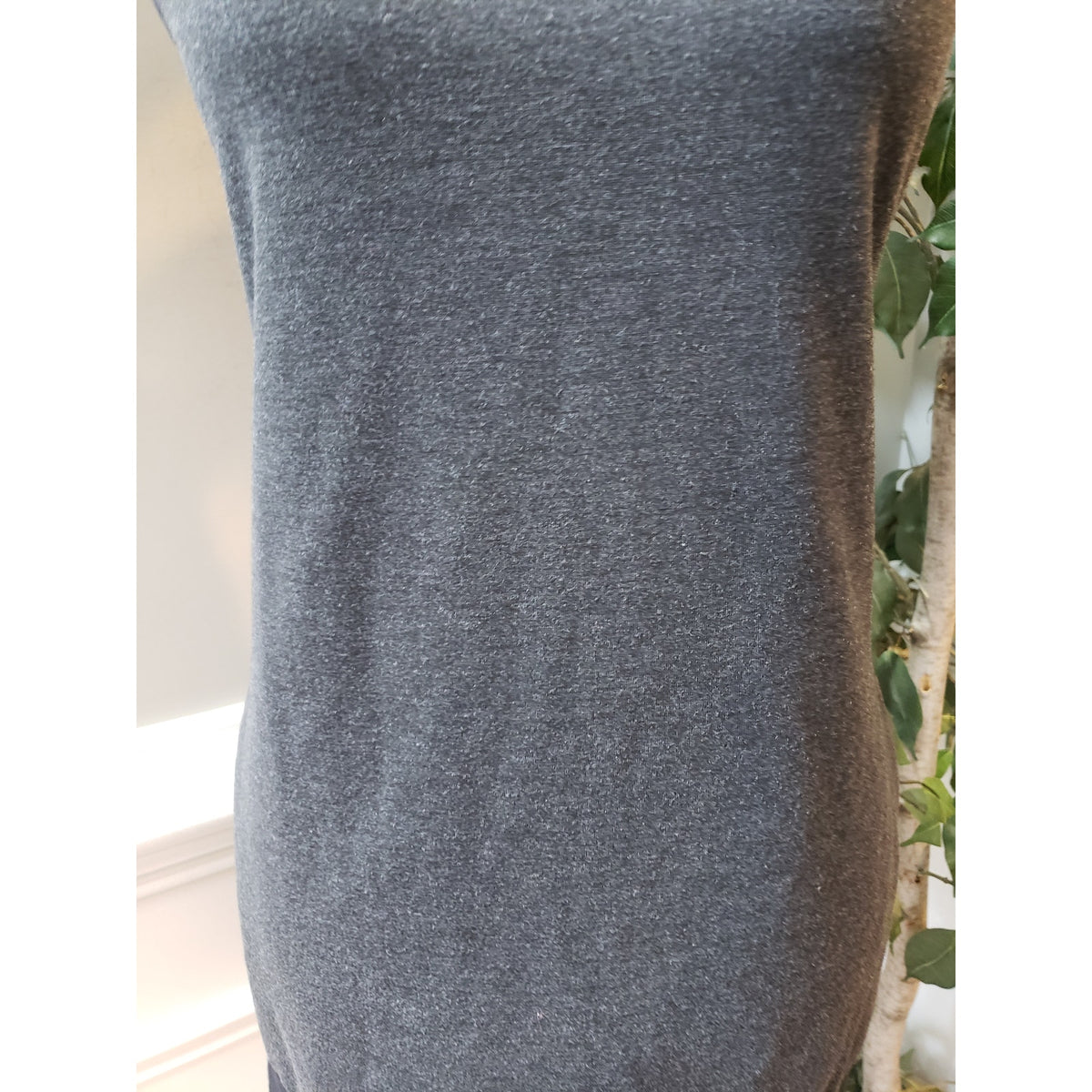 Express Shift Dress Women's Small Gray Pockets Back Zip Sleeveless Mock Neck