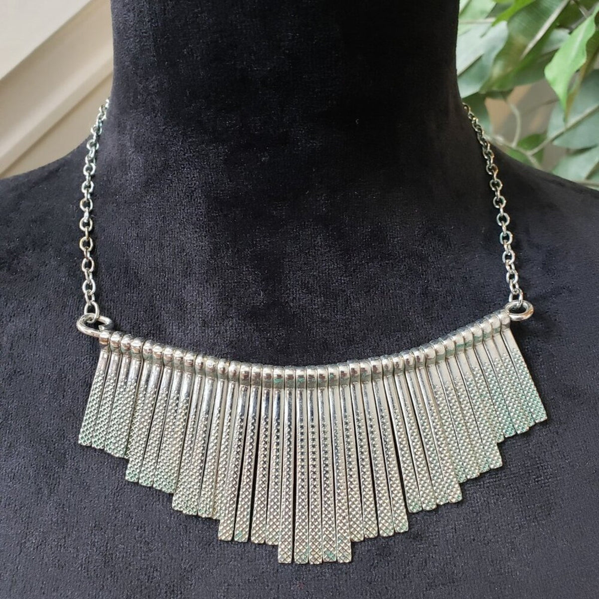 Womens Fashion Silver Link Chain Fringe Necklace Jewelry with Lobster Clasp