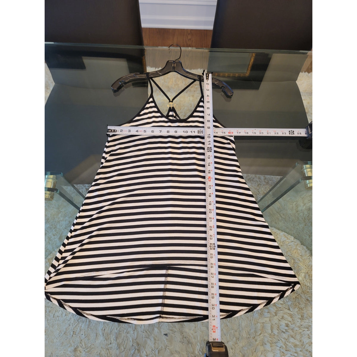 Cable & Gauge Tank Top Women's Medium Black/White Striped Sleeveless Scoop Neck