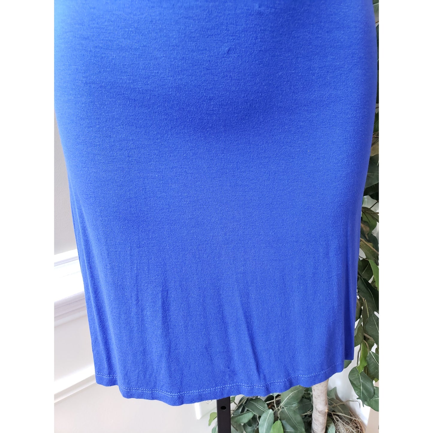 Charming Charlie Bodycon Dress Womens Small Blue Ruffle Sleeveless Keyhole Back