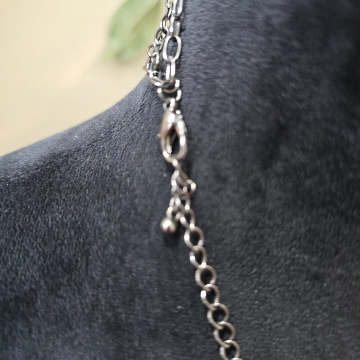 Womens Silver Tone Three Strands Metal Disks Necklace Jewelry with Lobster Clasp