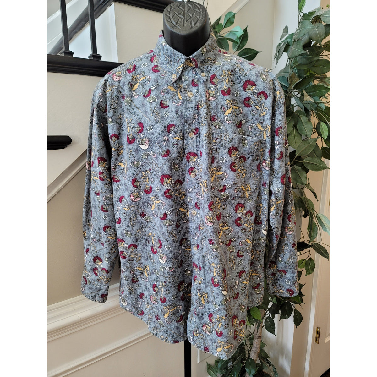 Adirondack by Savile Row Western-Style Shirt Men's Size Large Multicolor