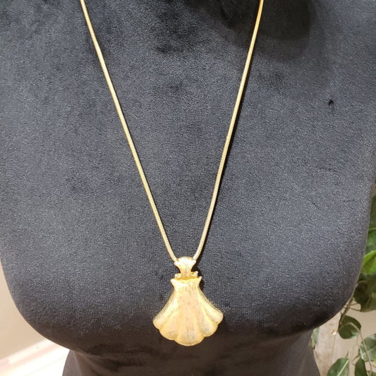Womens Fashion Chunky Gold Tone Big Pendant Teardrop Necklace with Round Clasp