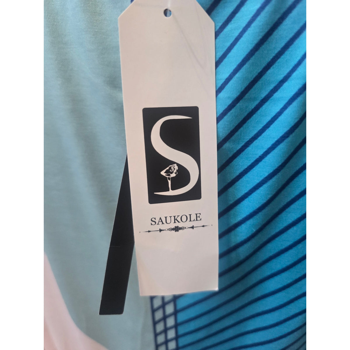 Saukole Mini Dress Women 2XL Multicolor Geometric Drawstring Waist Keyhole Neck