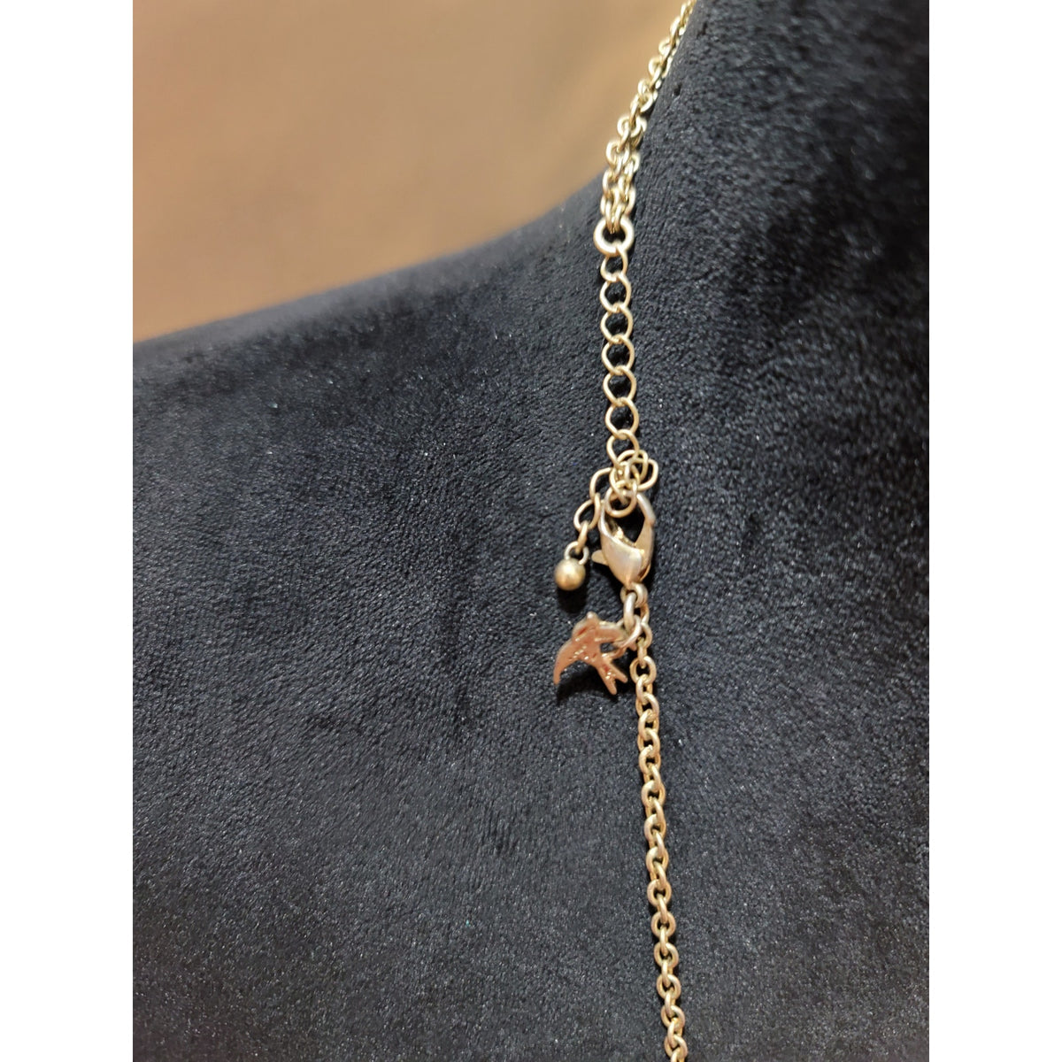 Women's Gold Chain Statement Necklace With Orange Gemstones And Lobster Clasp
