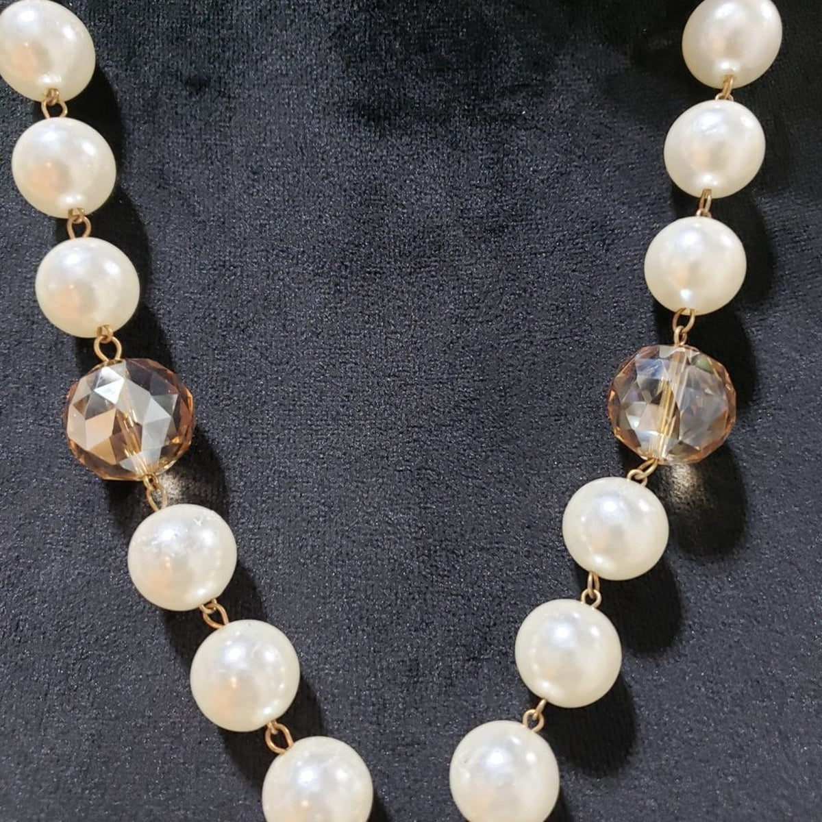 Womens Fashion Chunky Natural Freshwater Pearl Rhinestone Beads Tassel Necklace