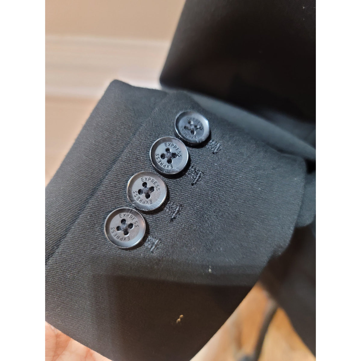 Express Going Out Blazer Women's SZ 2 Black Single Button Double-Welt Pockets