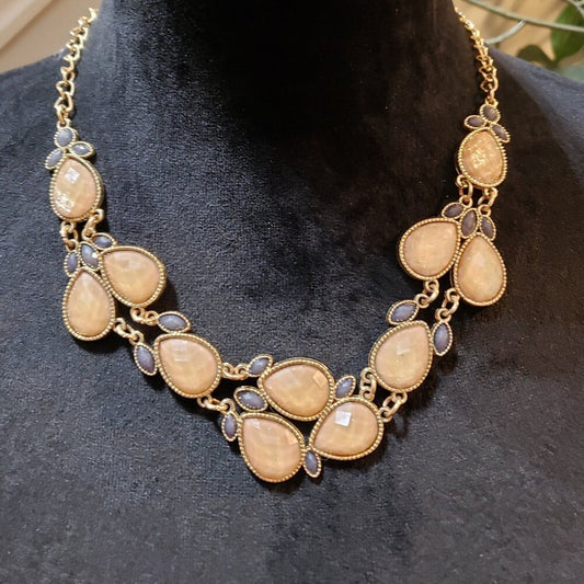 Womens Fashion Pink & Purple Crystal Necklace Jewelry with Lobster Clasp