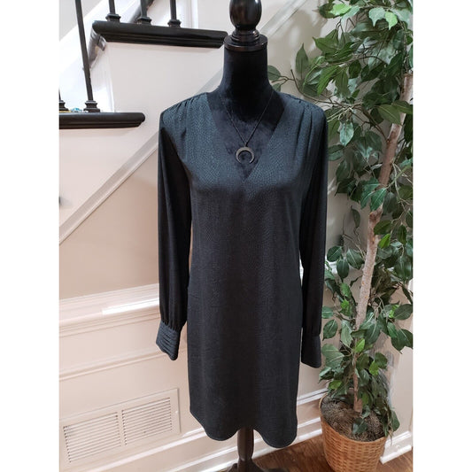 A New Day Women's Green Snake Print 100% Polyester V-Neck Knee Length Dress XL