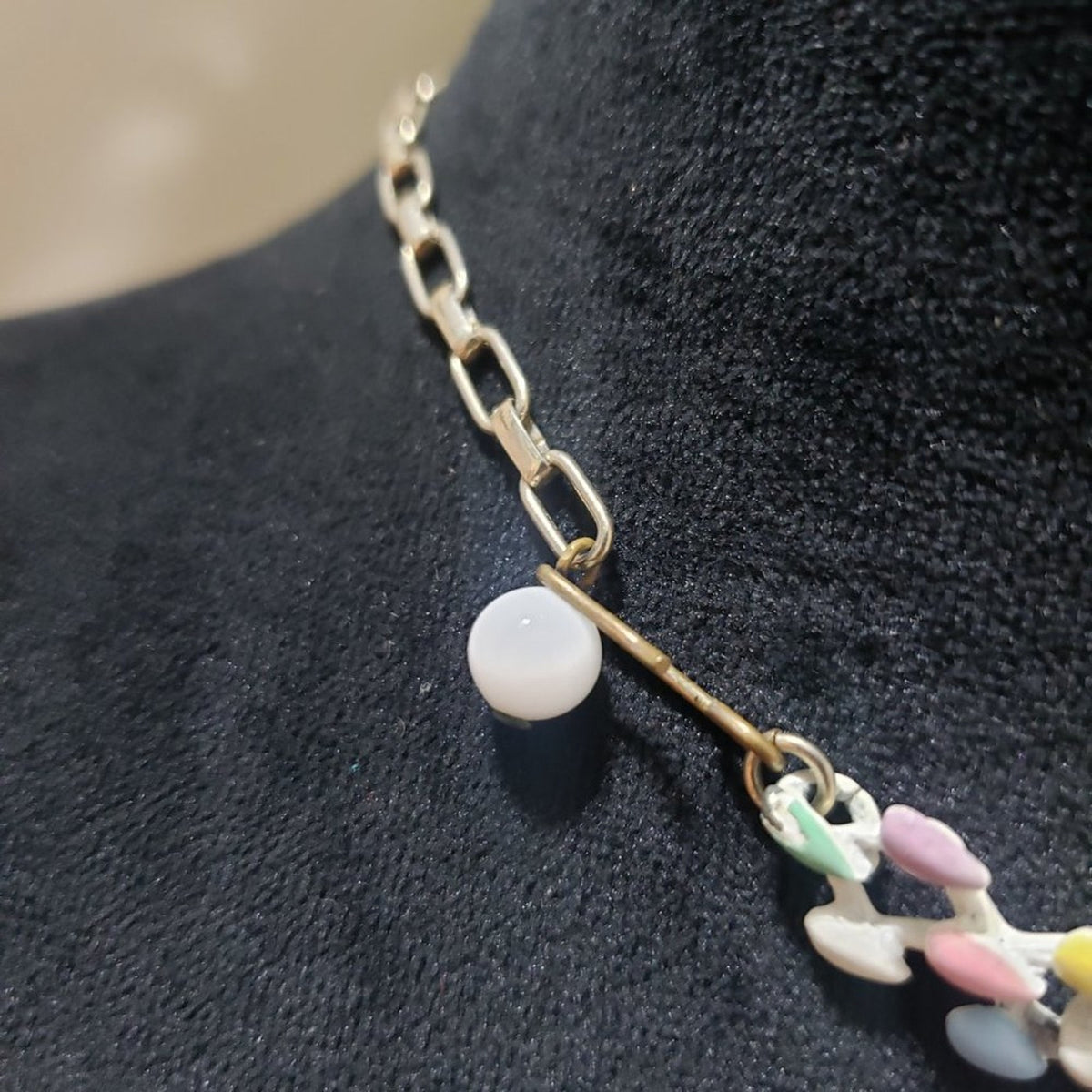 Women Fashion Charming Multicolor Linked Choker Necklace with Hook & Eye