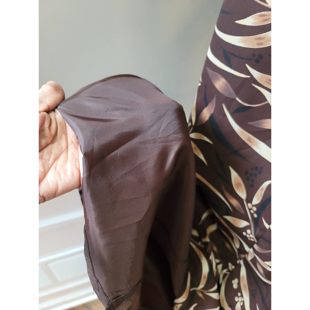 Maggie and Me Dress Women's 16 Brown Sleeveless Floral Maxi Polyester