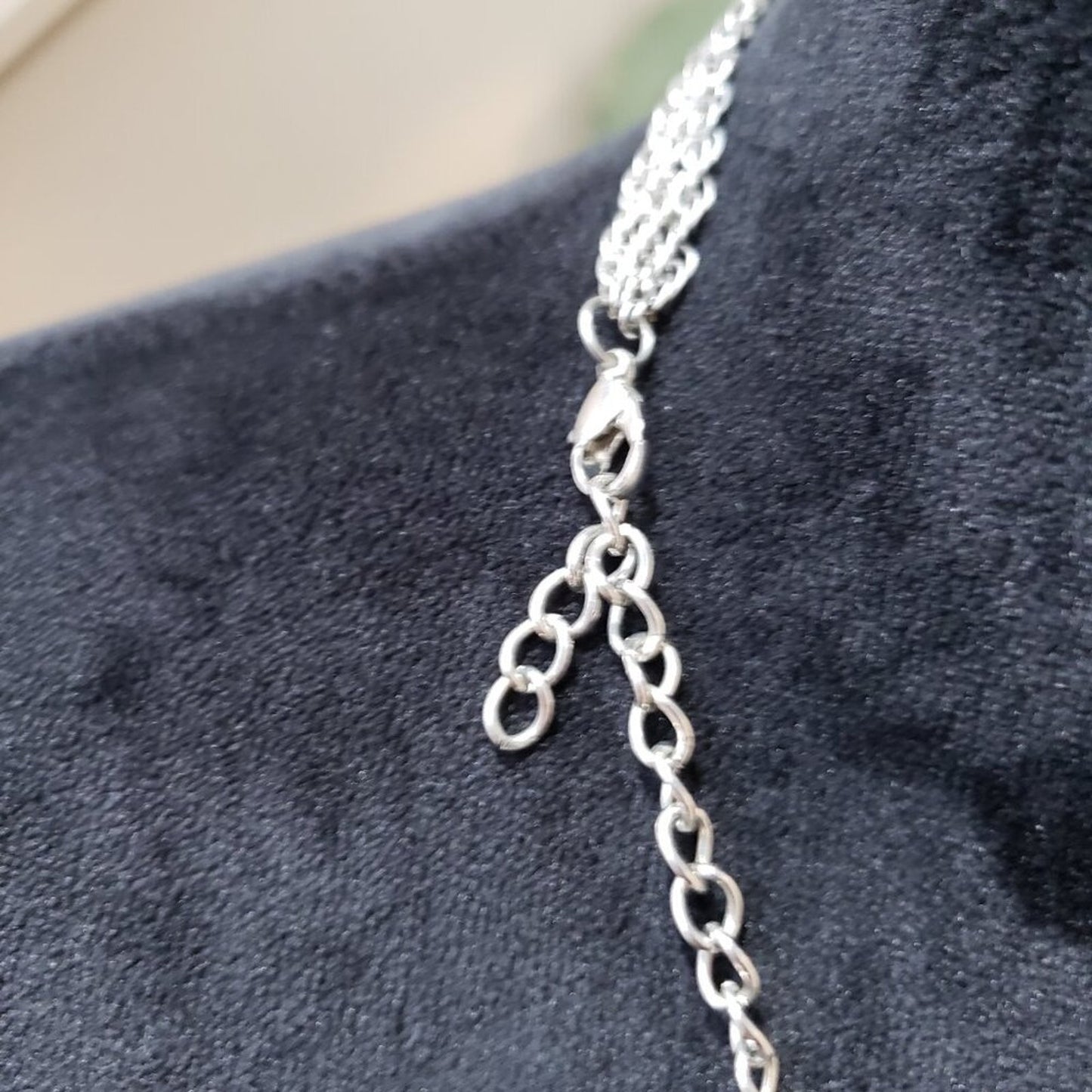 Womens Fashion Clear Crystel Teardrop 3 Layer Chain Necklace with Lobster Clasp