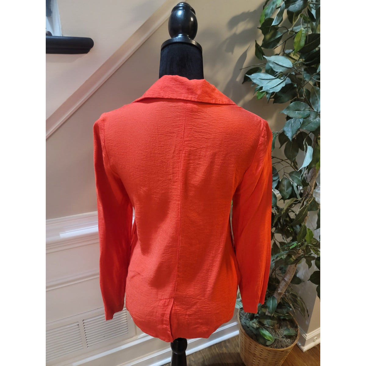 BCBGeneration Work Jacket Women's SZ XS Orange Asymmetric Zip Long Sleeve