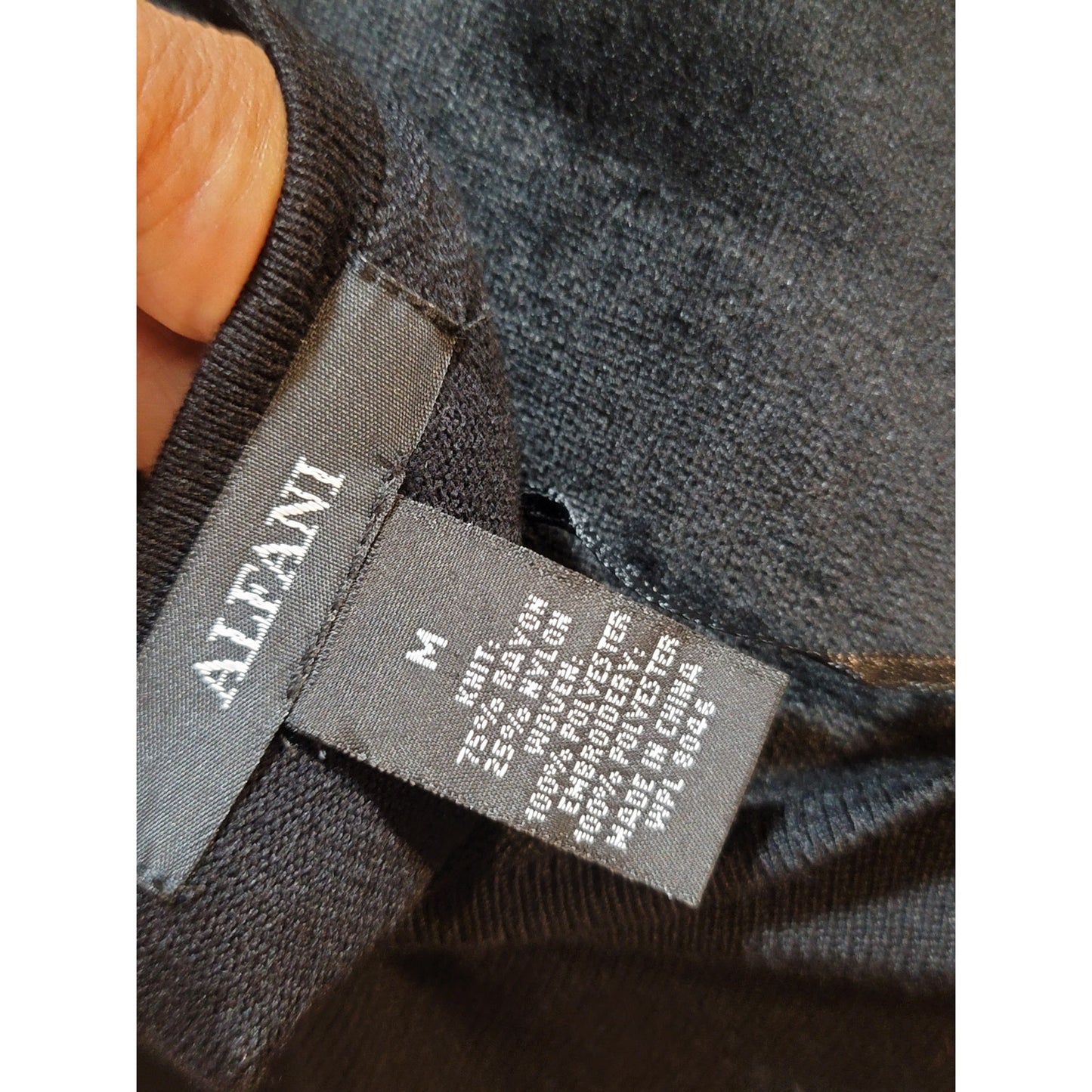 Alfani Sweater Women's Medium Black Floral Embroidered Long Sleeves Tunic