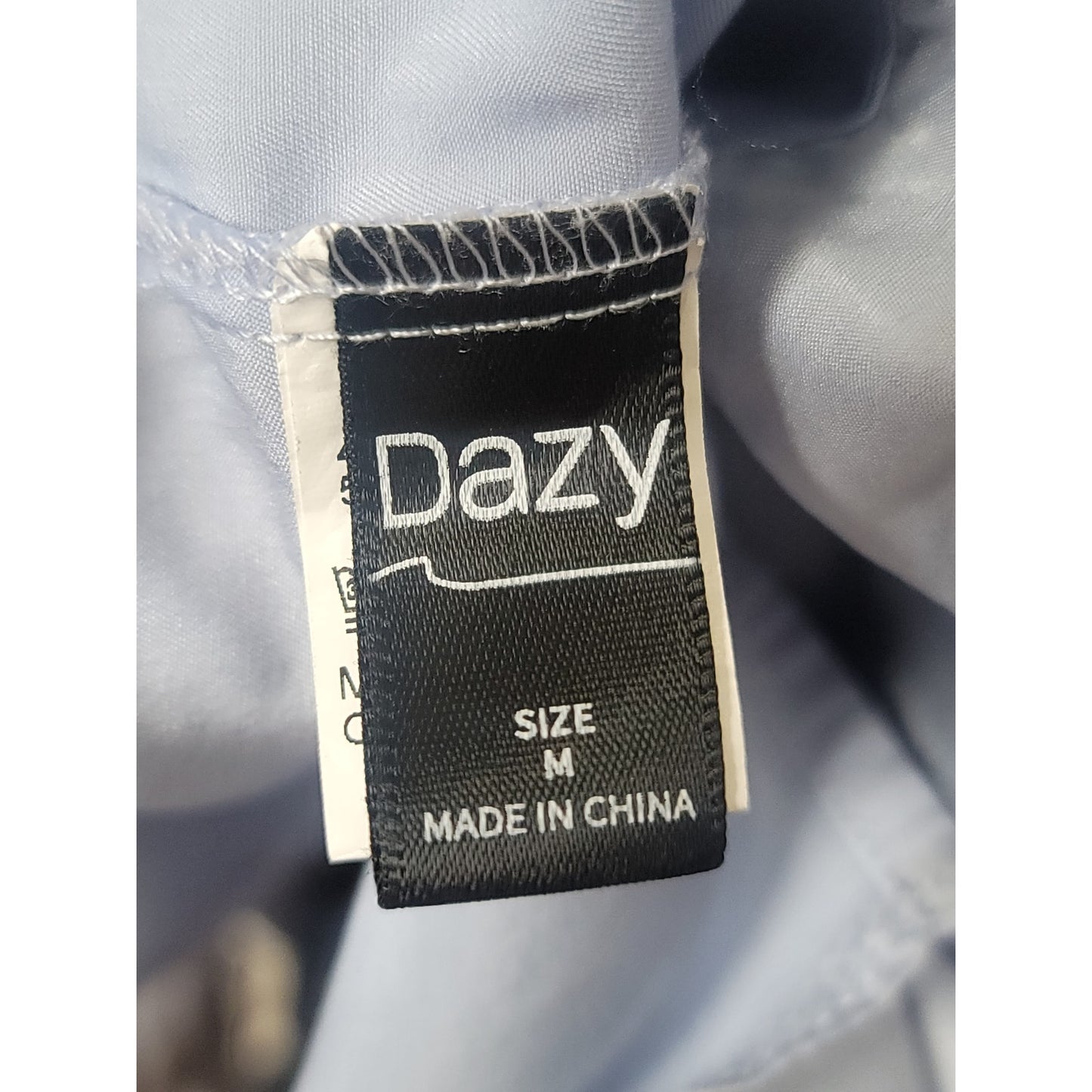 Dazy Blouse Women’s Medium Light Blue Button Down Shirt Long Sleeve Collared