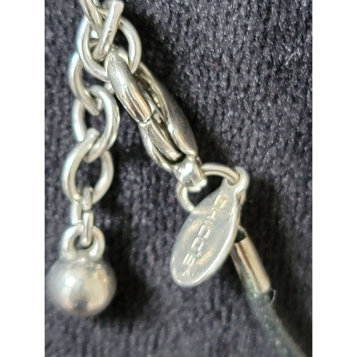 Chico's Modern Geometric Pendant Necklace With Lobster Clasp Black Cord Jewelry