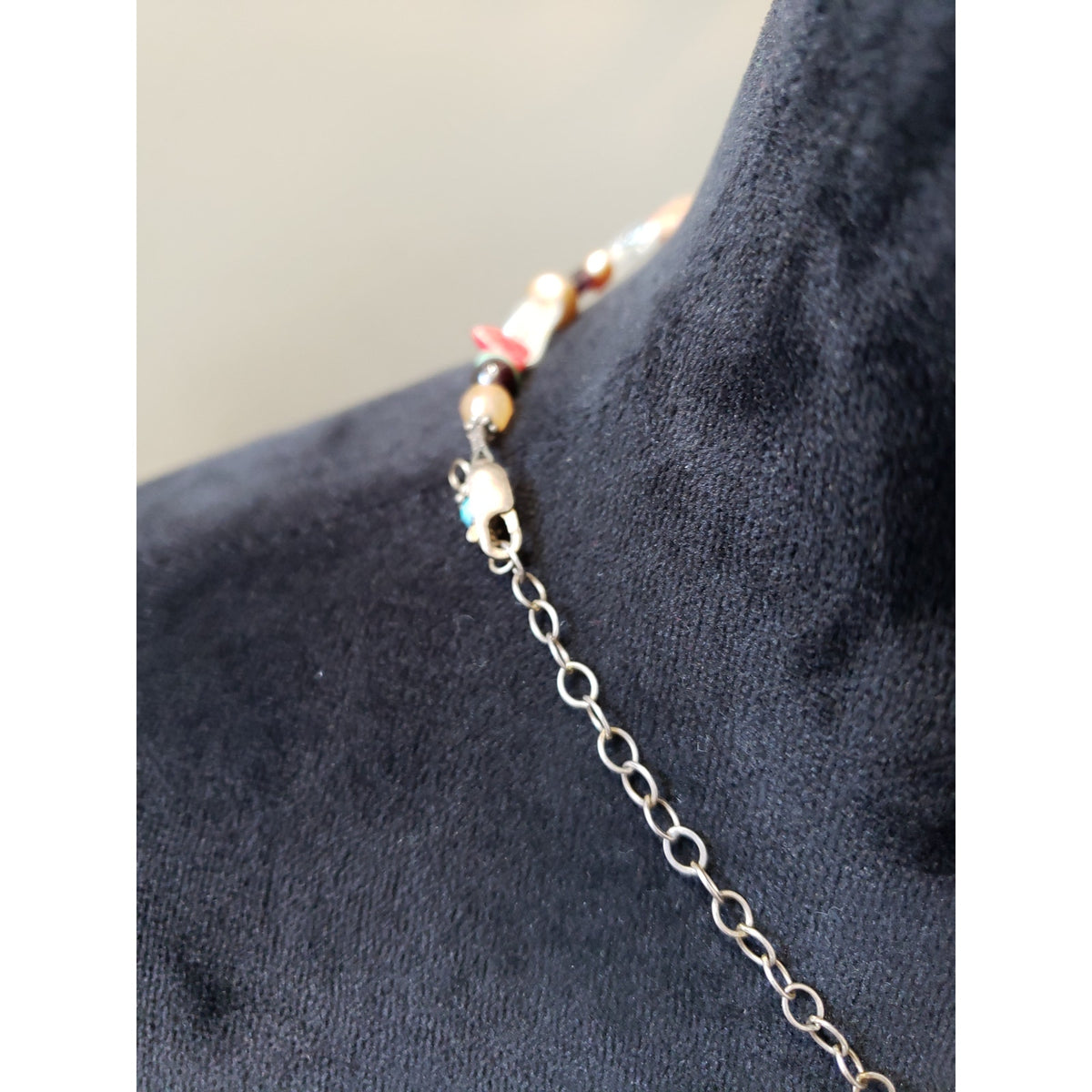 Women's Multicolor Gemstone Bead Necklace Semi Precious Stones Boho Style