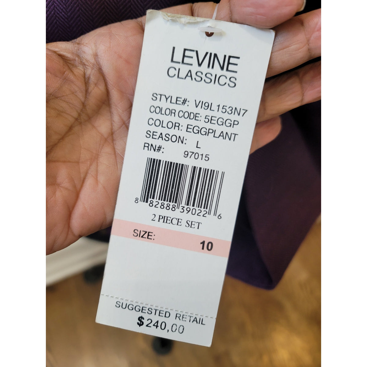 Levine Tailored Jacket Womens SZ 10 Eggplant Flare Sleeve Crew Neck Front Zipper