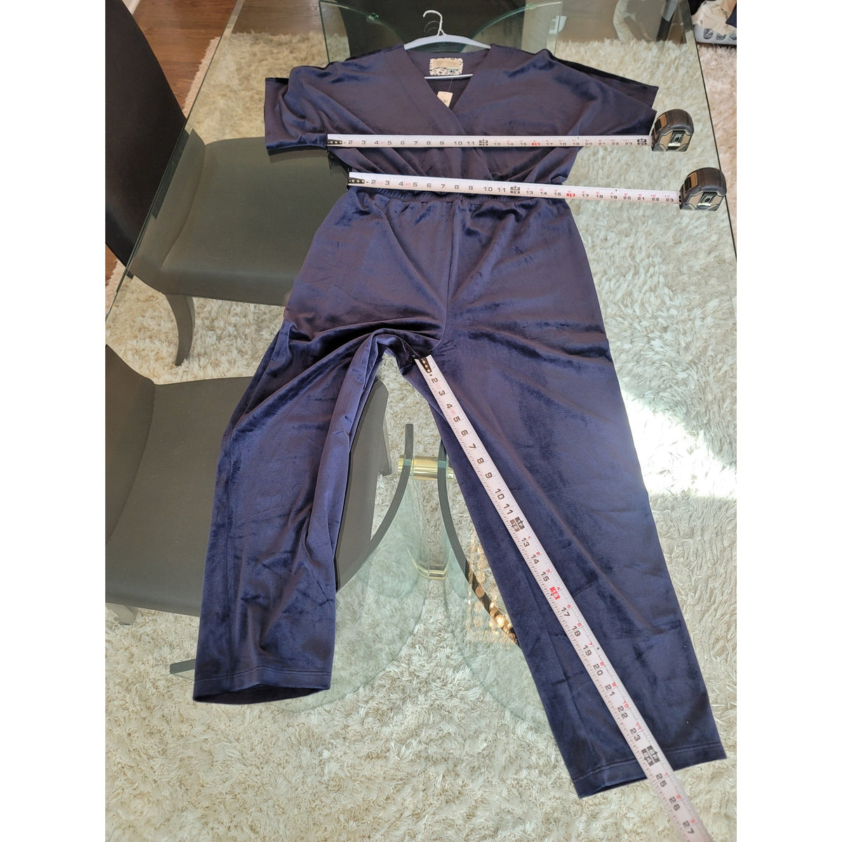Anthropologie Saturday Sunday Jumpsuit Women’s Size Medium Navy Short Sleeves