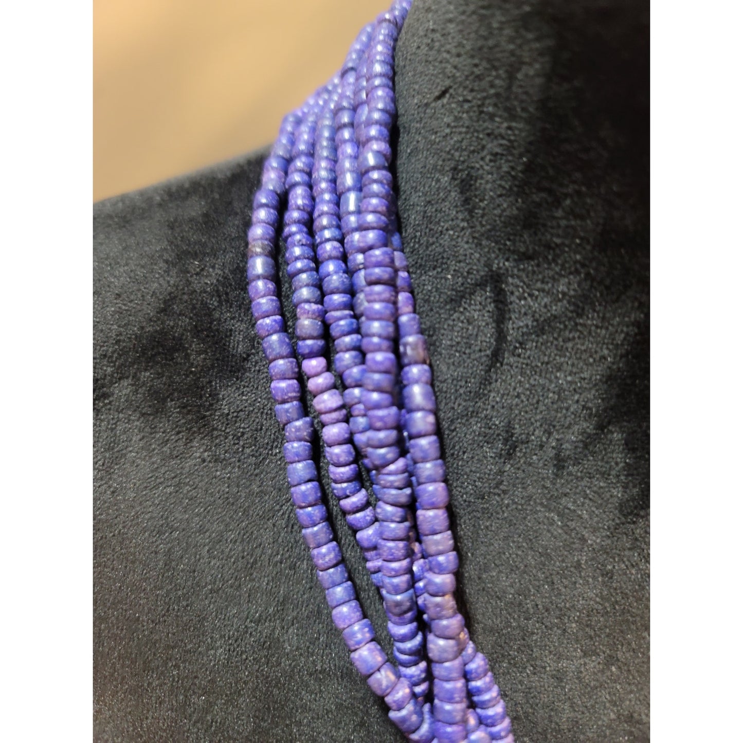 Women's Purple Multi Strand Beaded Statement Necklace With Lobster Clasp