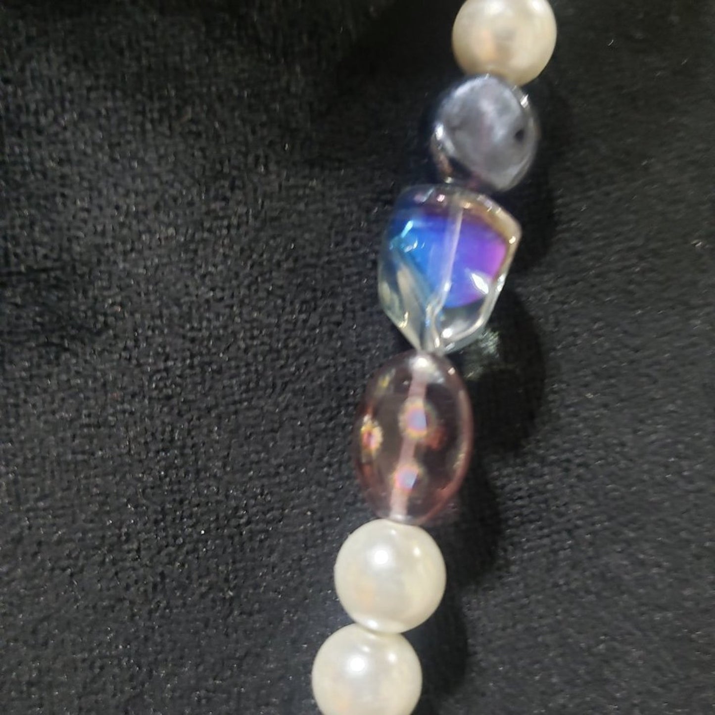 Womens Fashion Multi-Shaped Rhinestone Faux Pearl Beaded Long Necklace w/ Toggle