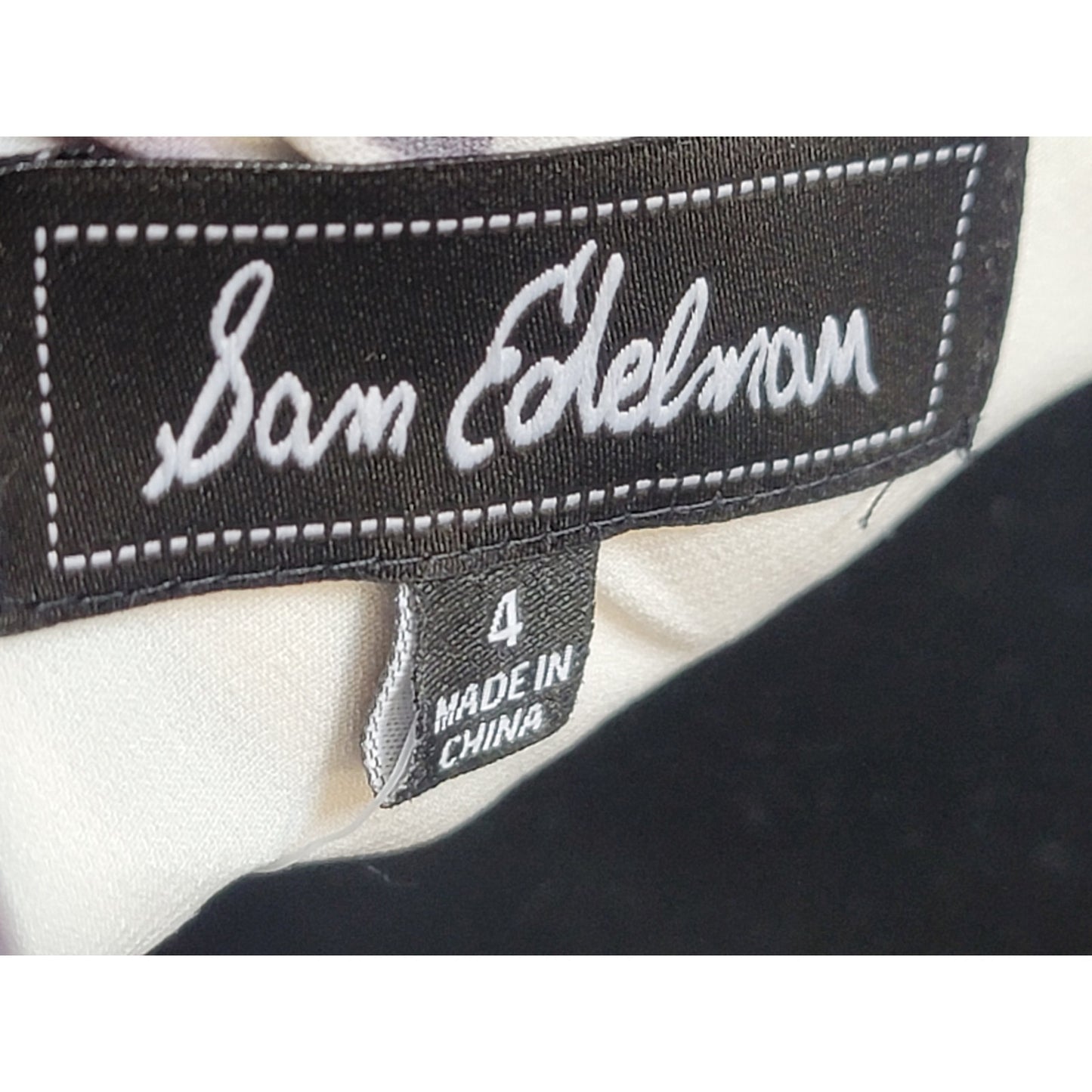 Sam Edelman One Shoulder Romper Women Size 4 White Black Leaf Print Elegant