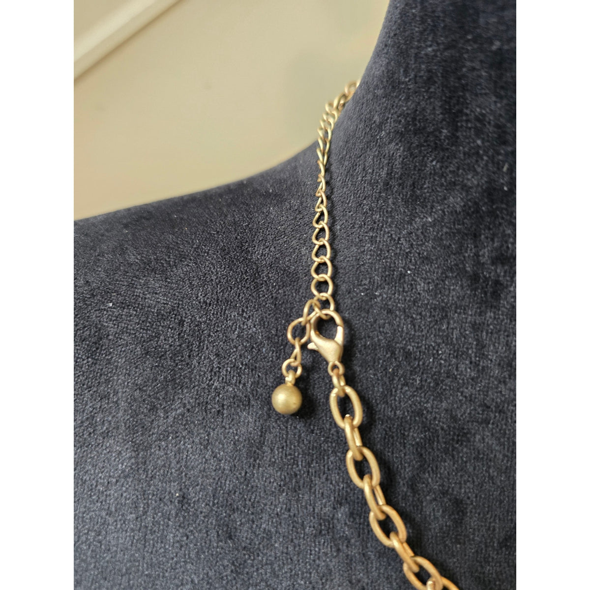 Gold Tone Chunky Geometric Faceted Triangle Chevron Bib Necklace