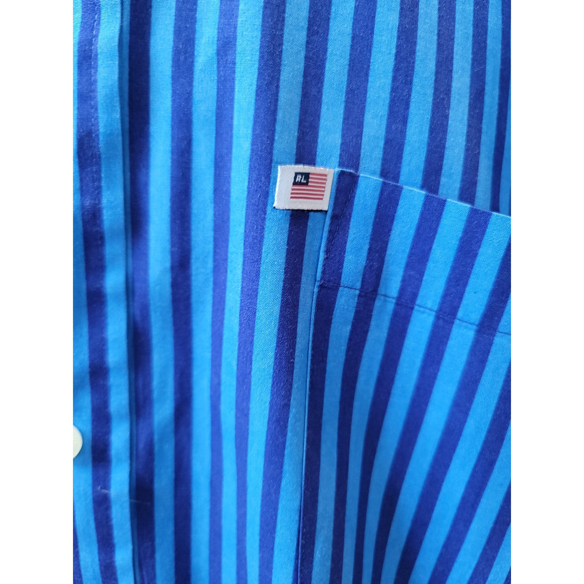 Ralph Lauren Jeans Co. Striped Button Down Shirt Men's Size XL Blue 100% Cotton