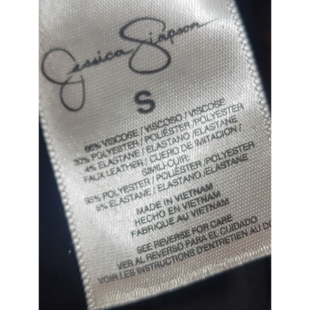 Jessica Moto Jacket Womens Small Black Asymmetrical Zip Faux Leather Long Sleeve