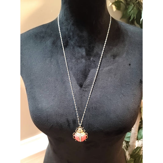 Copied - Women's Pearl Beaded Statement Necklace White/Brown Gunmetal Barrel Clasp