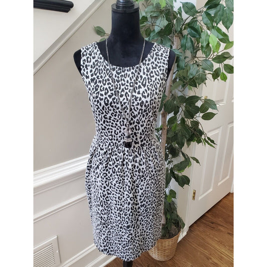 APT. 9 Womens White & Black Polyester Round Neck Sleeveless Knee Length Dress XL