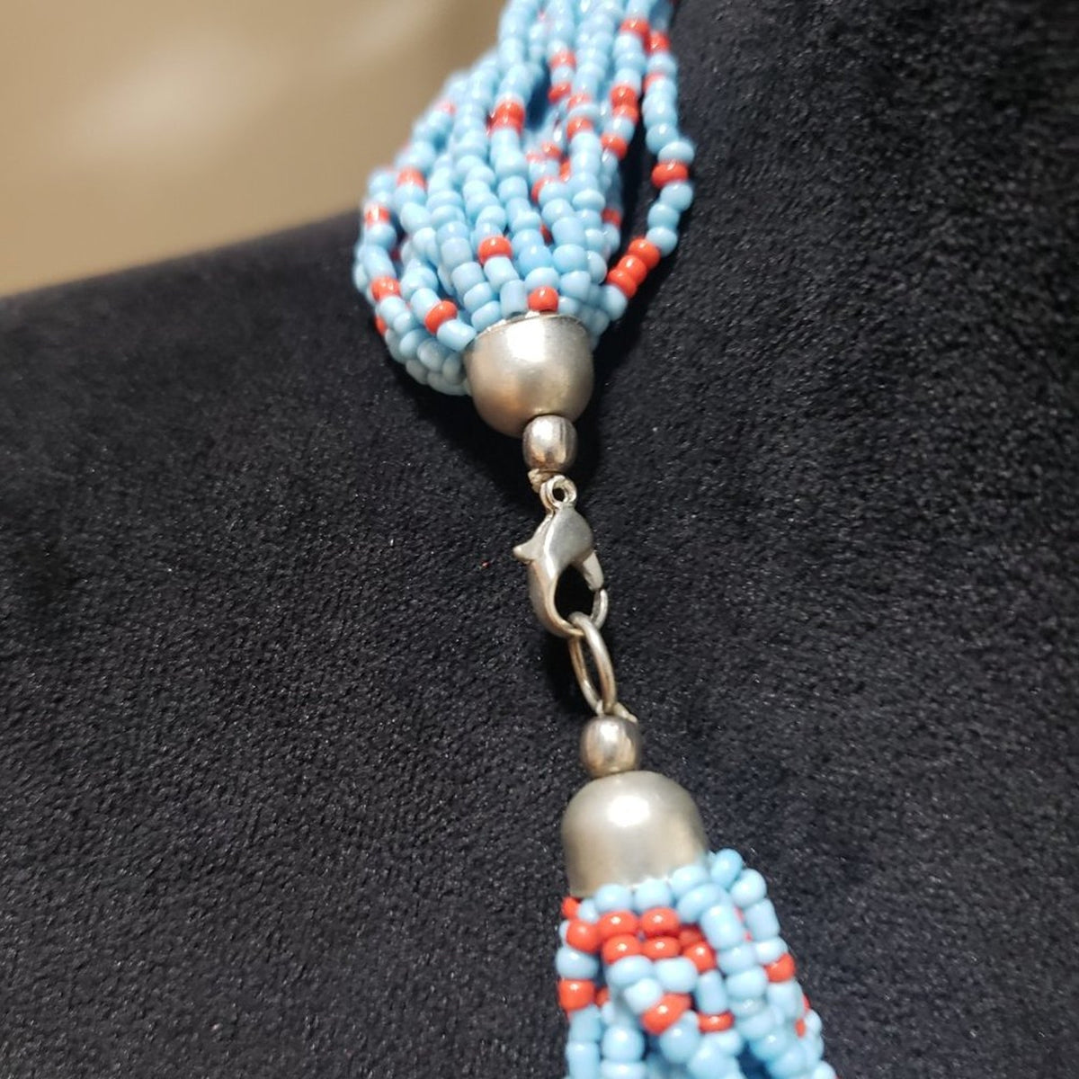 Women Bold Strand Crochet Tribal Gypsy Naga Fashion Ethnic Necklace with Lobster