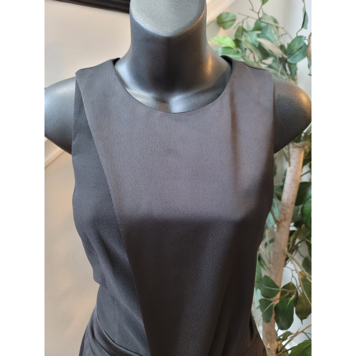 Harlyn Dress Womens Small Black Sleeveless Wrap Front Cocktail Party Elegant