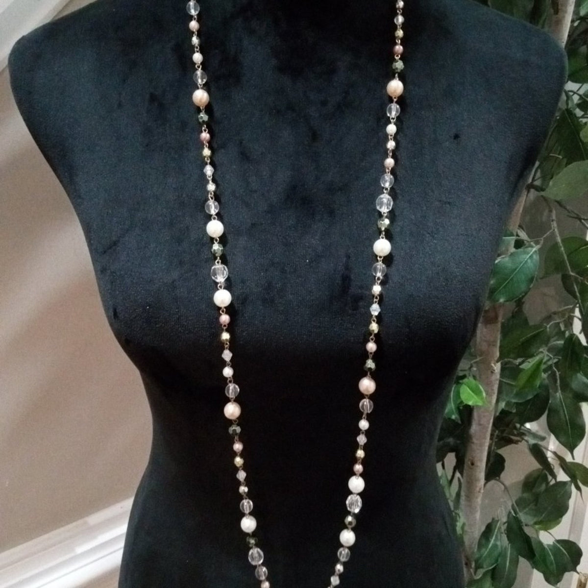 Womens Fashion Chunky Double Strand Multicolor Beaded Necklace w/ Lobster Clasp