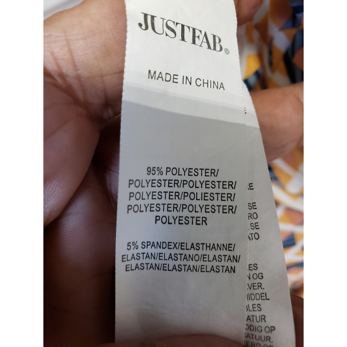 JustFab Dress Womens 1X Multicolor Sleeveless V-Neck Belted Geometric Print