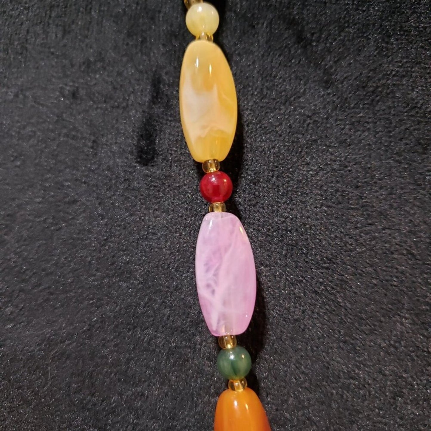 Womens Multicolor Mixed Agate Gemstone Necklace Jewelry with Lobster Clasp