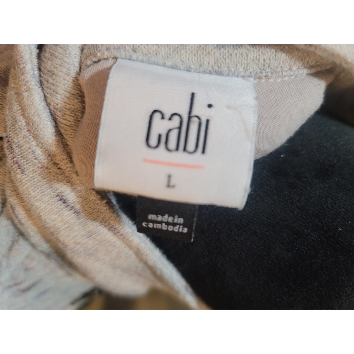 Cabi Sweatshirt Jacket Women's Large Gray Flecked Asymmetrical Zip Button Front
