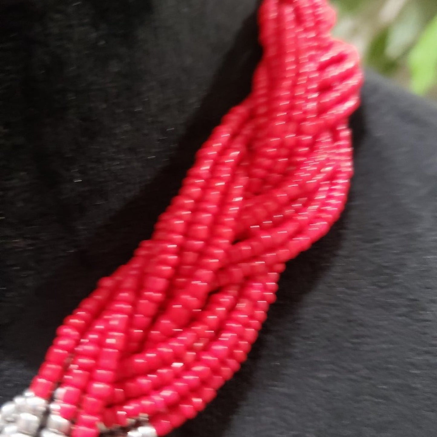 Womens Fashion Blingg Bohemian Braided Beaded Choker Necklace with Lobster Clasp