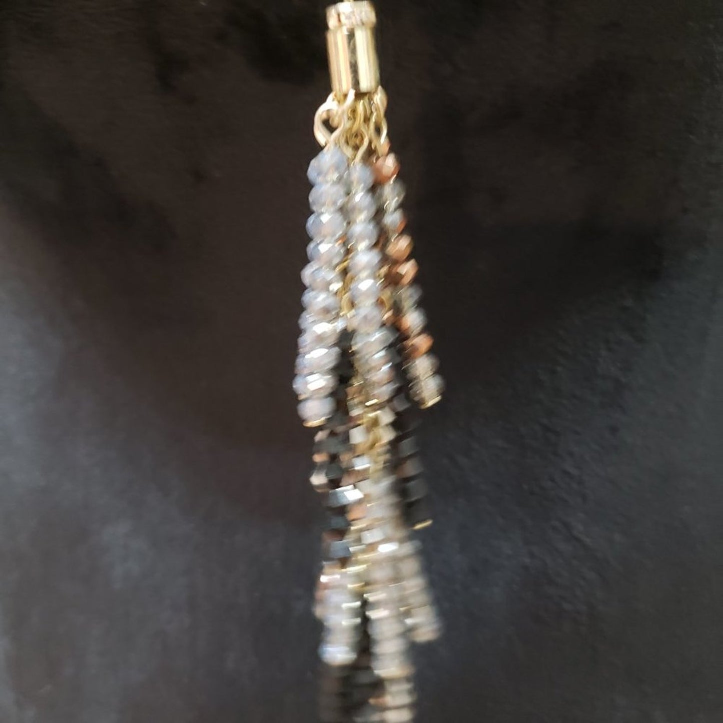 Time and Tru Womens Multicolor Rhinestones Beaded Fringe Necklace with Lobster