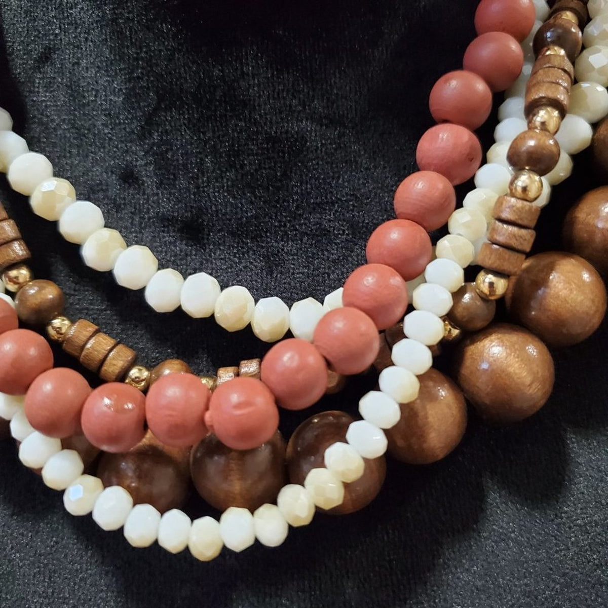 Womens Fashion Multicolor Multilayer Strand Beaded Collar Necklace Jewellery