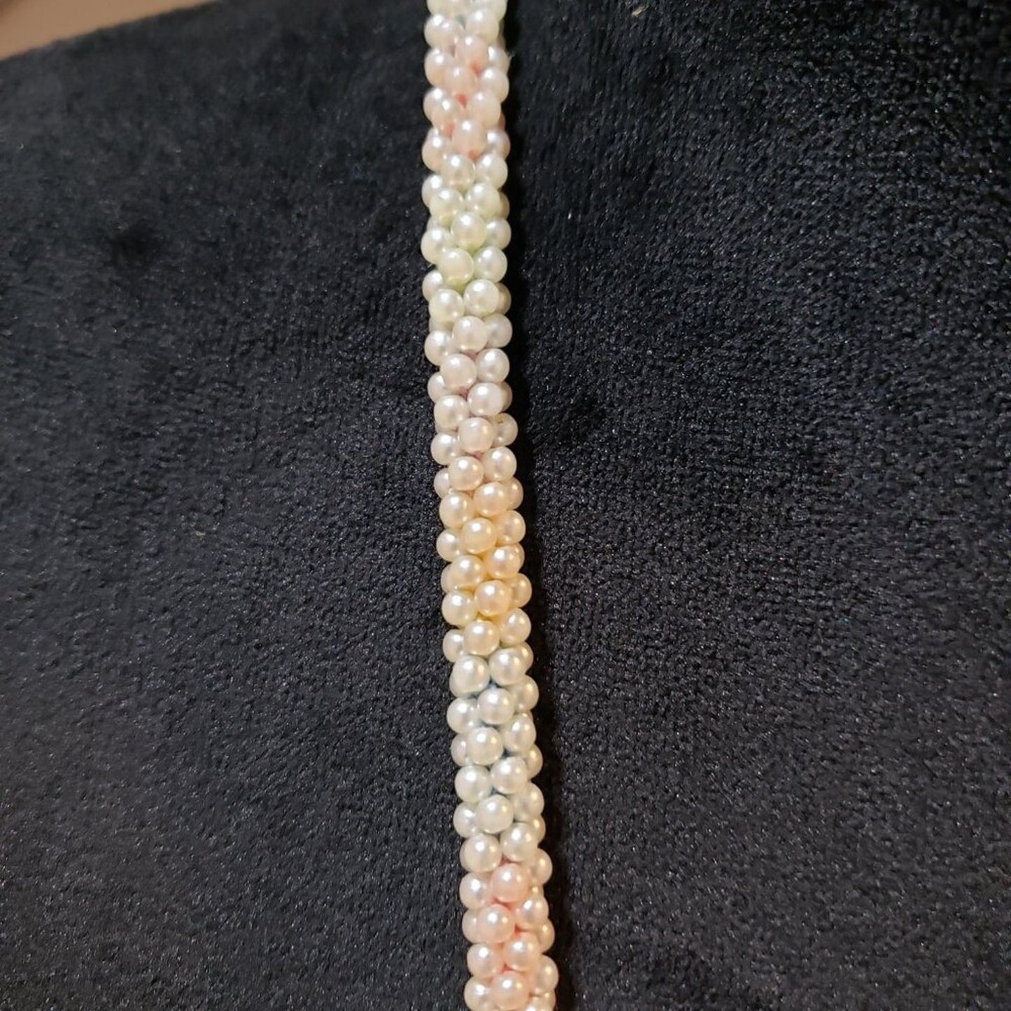 Womens Fashion White Pearl Beaded Long Elegant Cluster Strand Necklace Jewelry