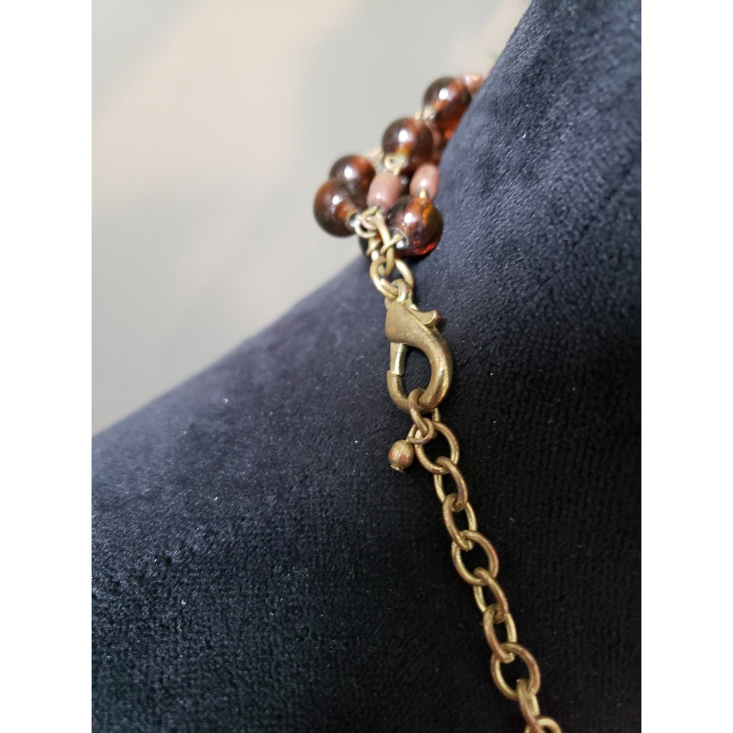 Women Multi-Strand Glass Beaded Necklace Vintage Boho Layered Statement Jewelry