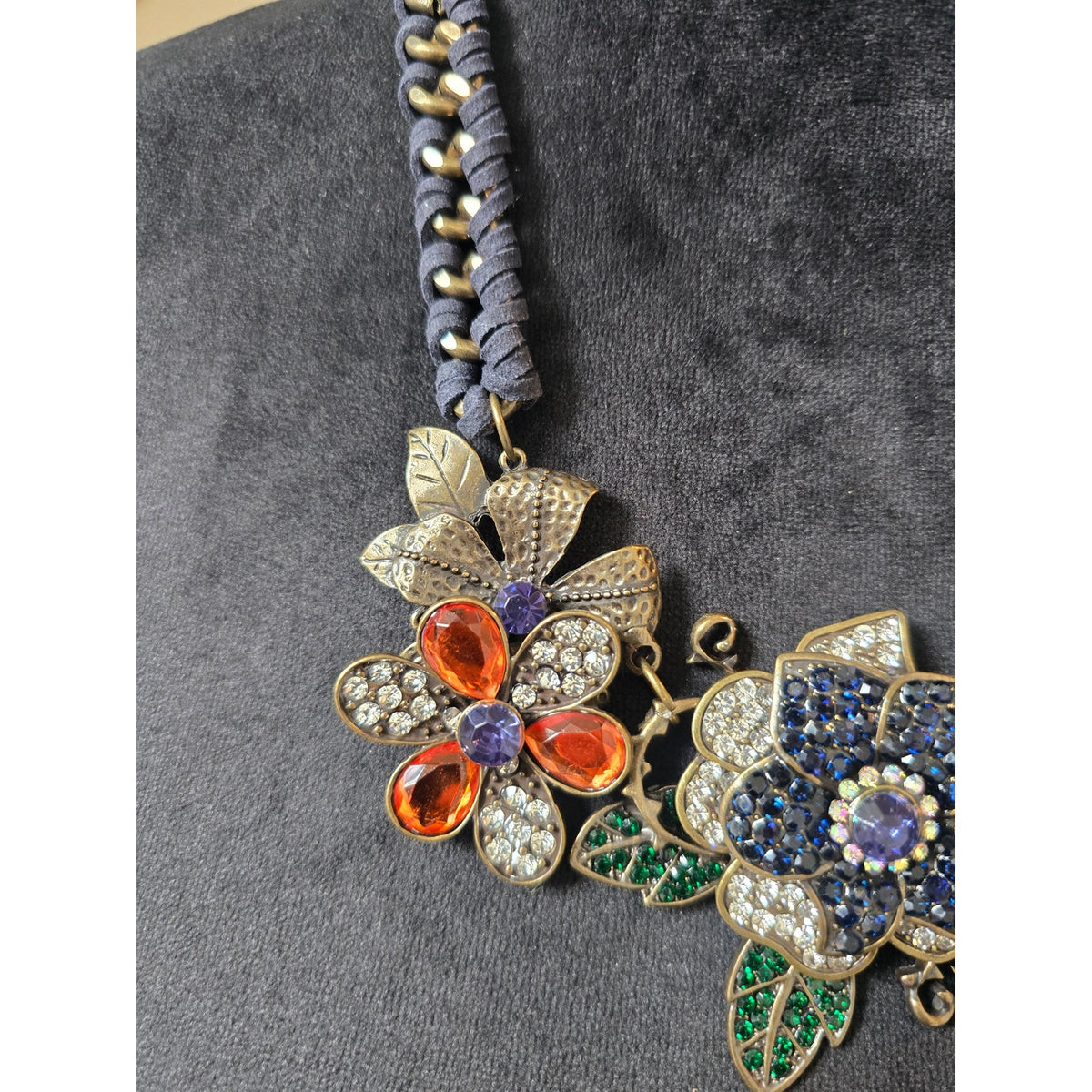 Multicolor Floral Statement Bib Necklace