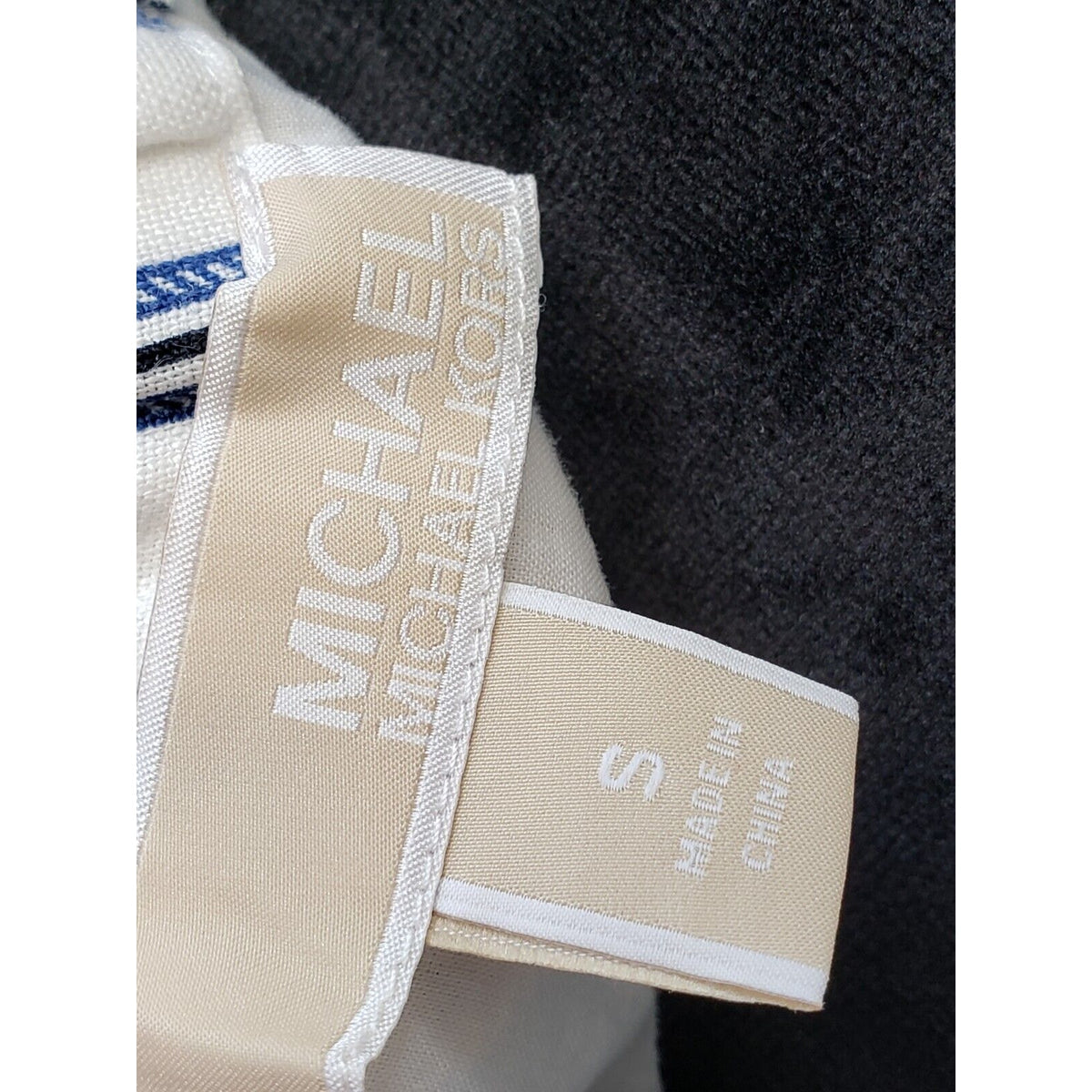 Michael Kors Women's White Striped Linen Off Shoulder Short Sleeve Mini Dress S