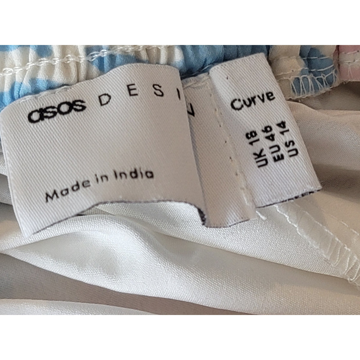 Asos Design A-Line Women's SZ 14 Multicolor Mixed Tonal Animal Shirred Waistband