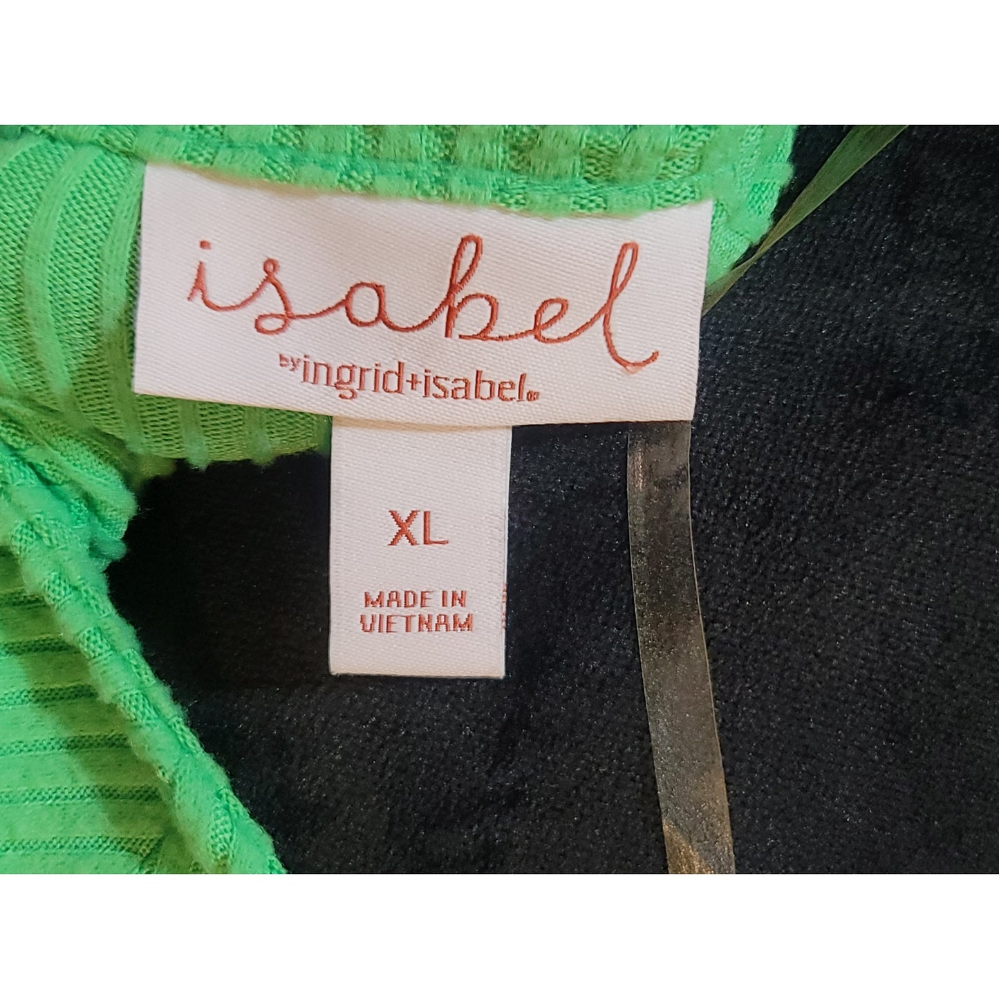 Isabel by Ingrid Isabel Sweater Women's XL Green Ribbed V-Neck Long Sleeve Knit