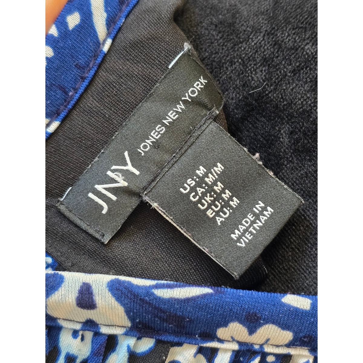 Jones New York A-Line Dress Women's Medium Blue Damask Halter Neck Shelf Bra